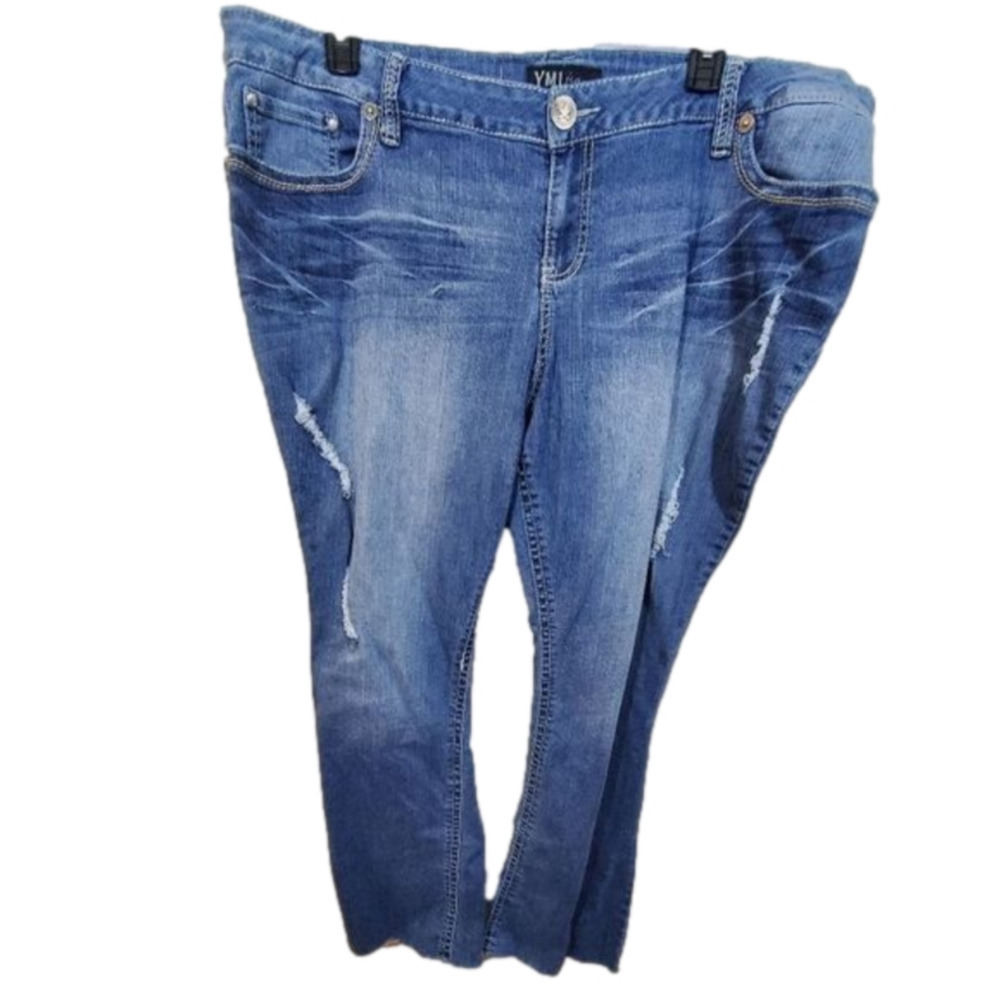 YMI distressed Medium Wash Stretch skinny jeans Plus‎ Size 24